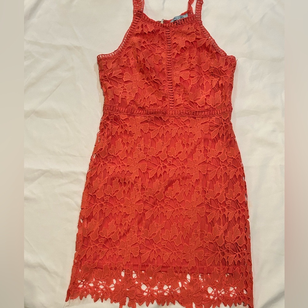 She & Sky coral zip up dress